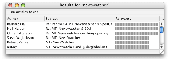 Mt Newswatcher Search Articles