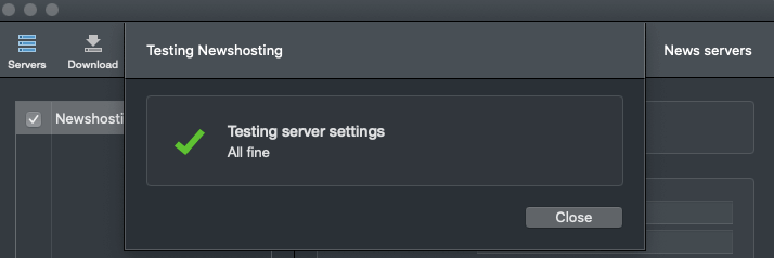 Usenapp Test Server Settings